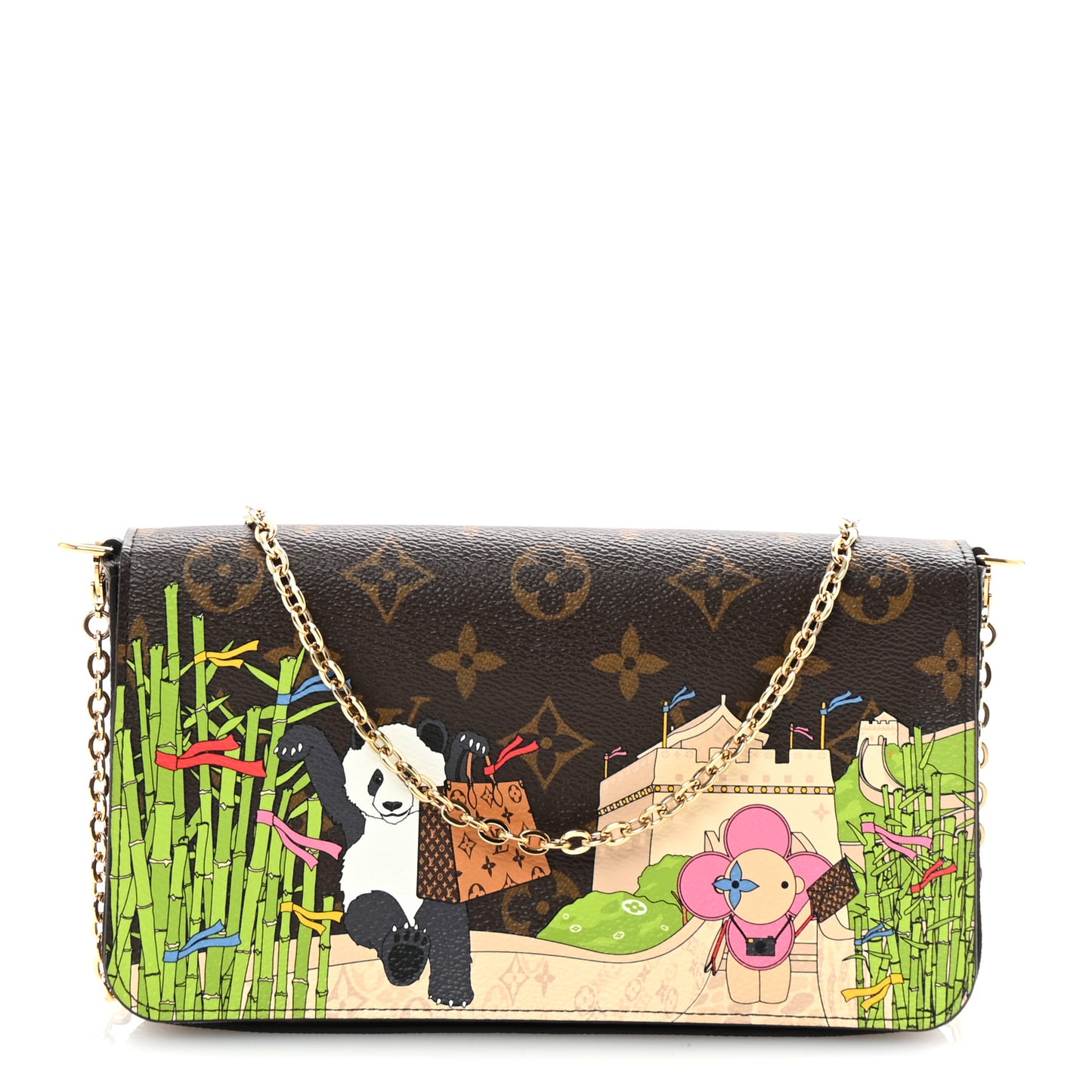 Monogram 2021 Christmas Animation China Wall Pochette Felicie Chain Wallet Blue