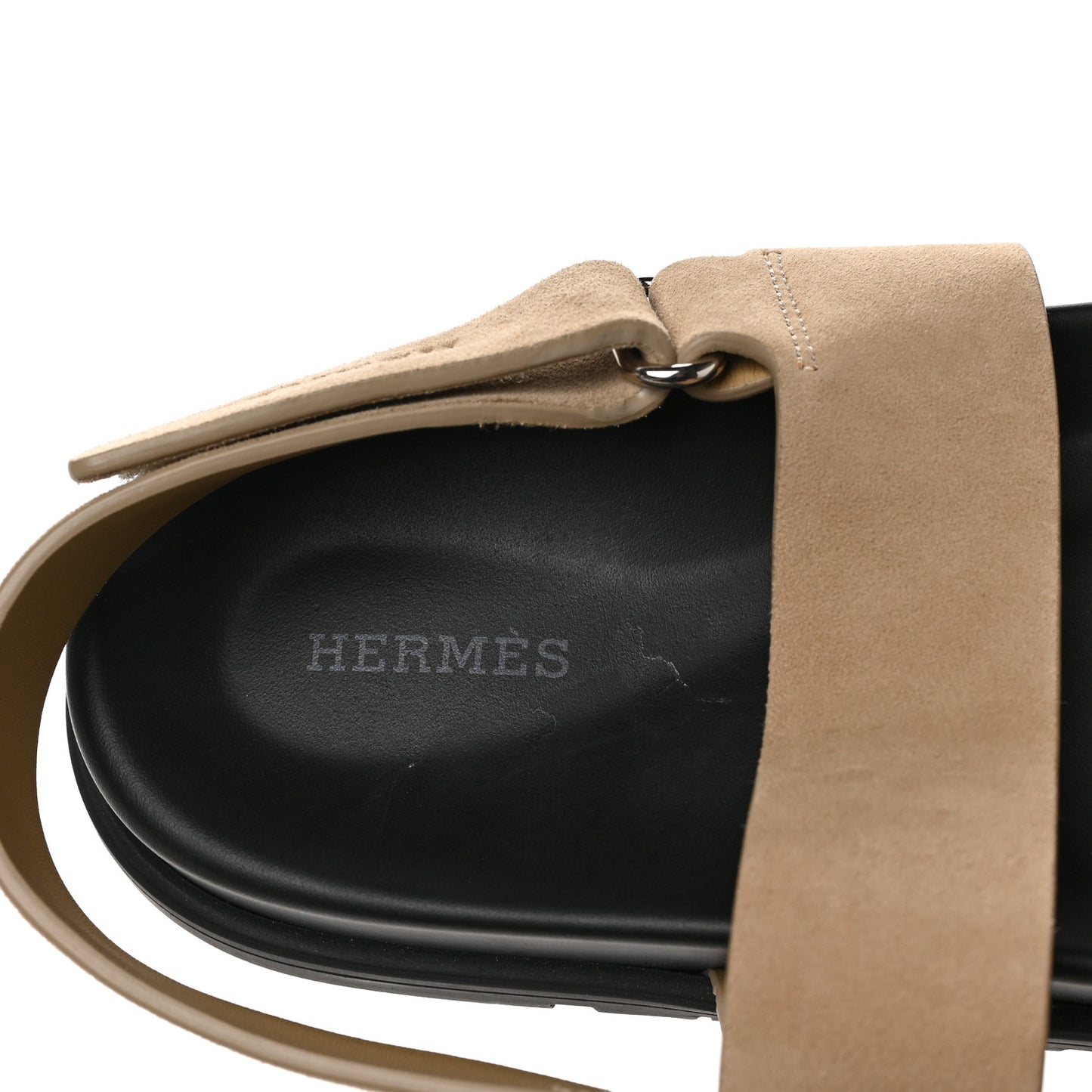 Suede Goatskin Mens Genius Sandals 42.5 Beige Argile