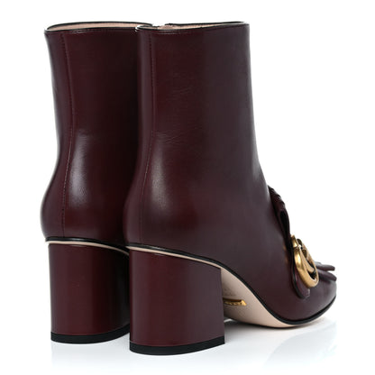 Gucci Malaga Kid GG Marmont Fringe 75mm Ankle Boots 35 Vintage Bordeaux 4 of 12