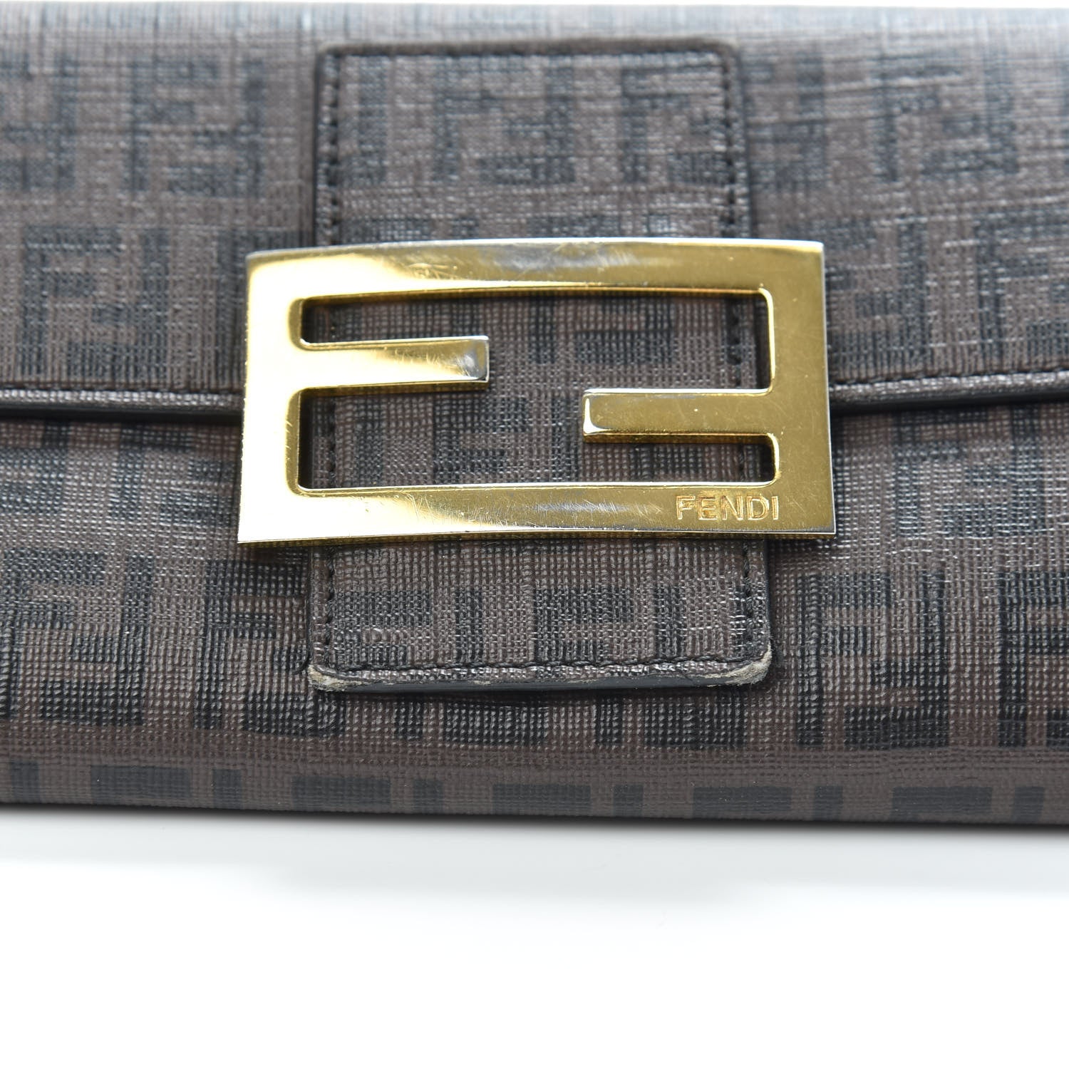 Fendi Zucchino Spalmati Forever Continental Wallet Moro Black 7 of 8