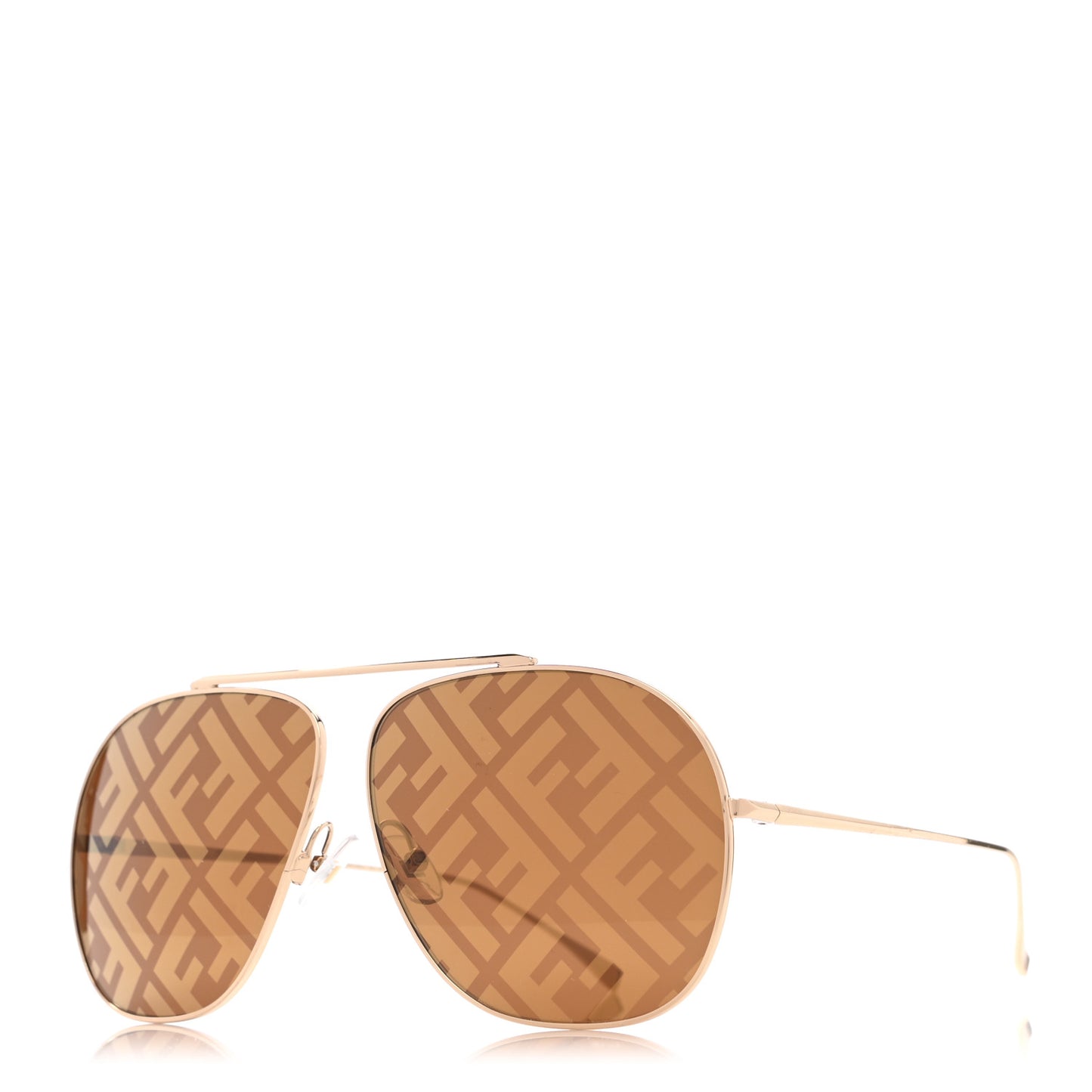 Metal Fendi Forever Aviator Sunglasses FF0407/G/S Gold