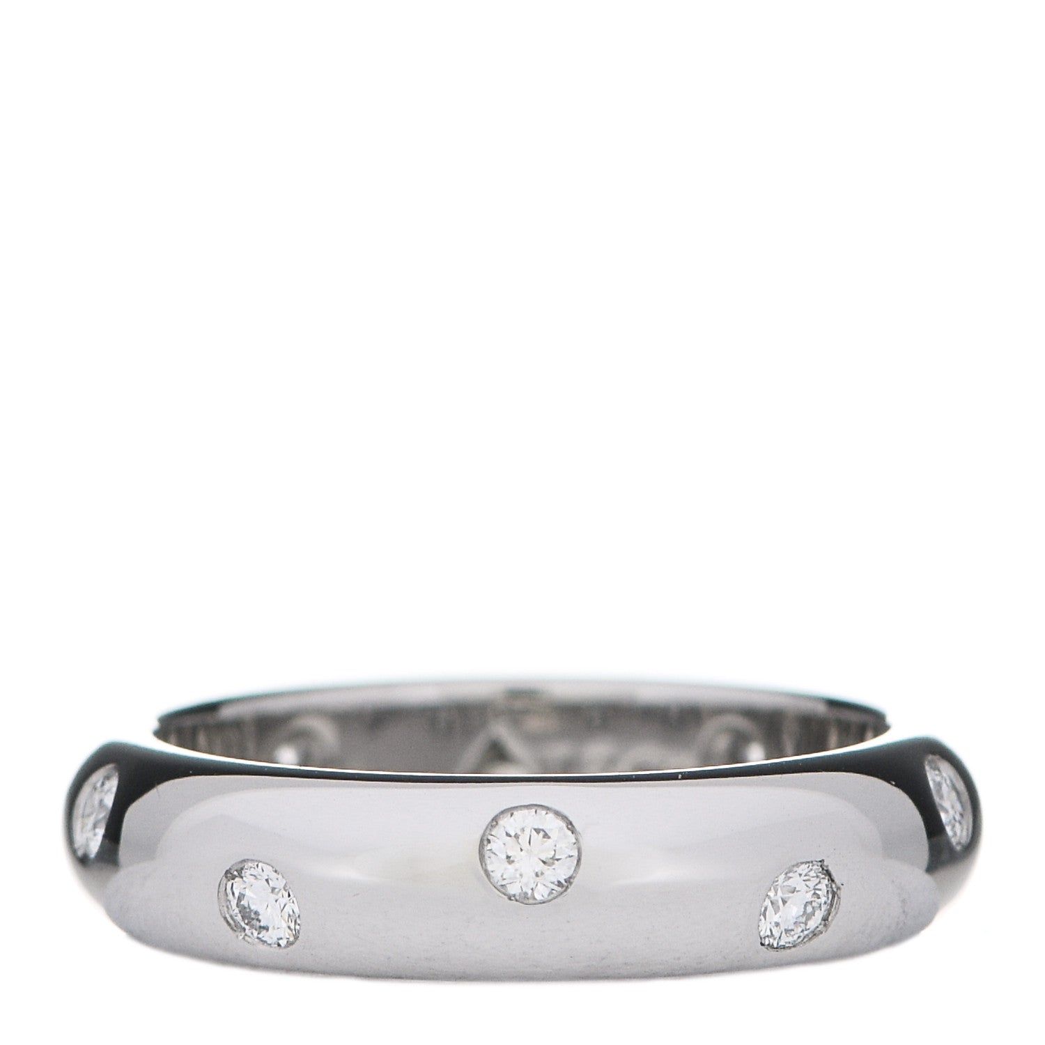 Tiffany Platinum Diamond 4mm Etoile Band Ring 46 3.75 1 of 6