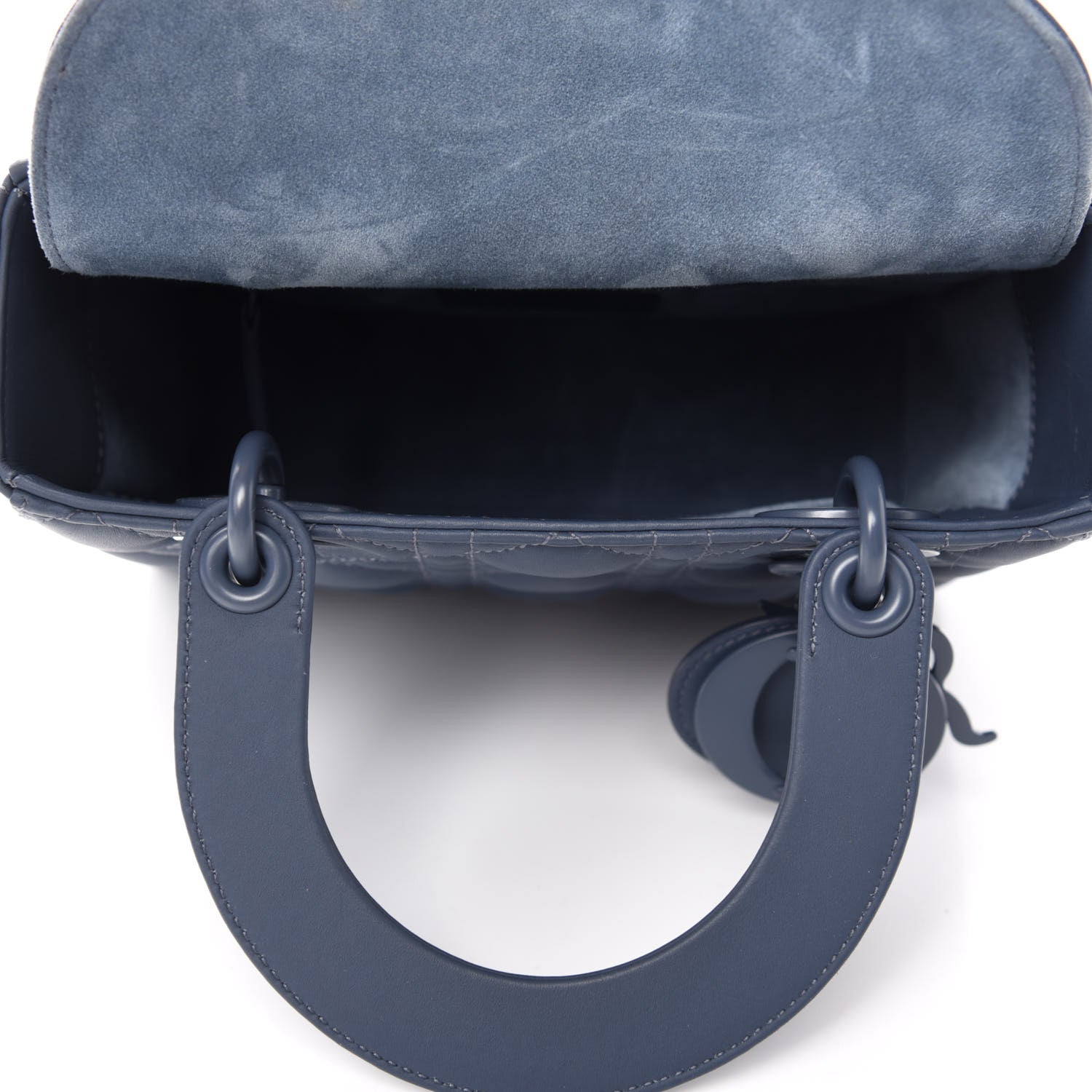 Christian Dior Ultra Matte Calfskin Cannage Small My ABCDior Lady Dior Dark Denim Blue 5 of 12