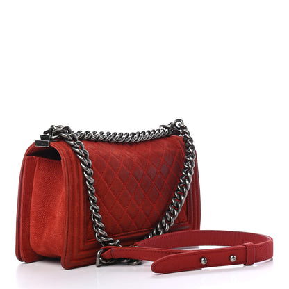 Chanel Iridescent Caviar Quilted Medium Boy Flap Red 3 of 12