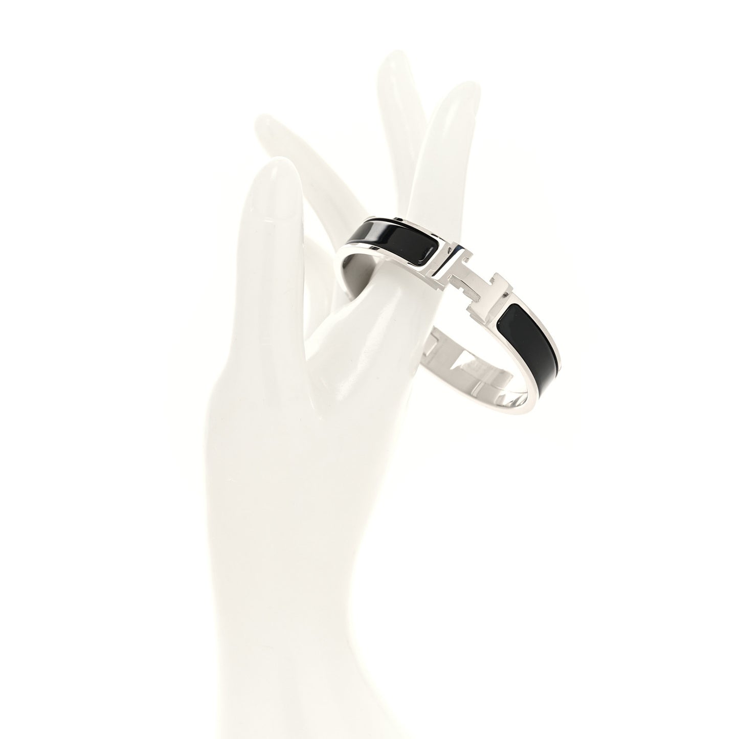 Enamel Narrow Clic Clac H Bracelet GM Black