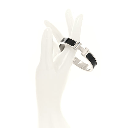 Hermes Enamel Narrow Clic Clac H Bracelet GM Black 2 of 5