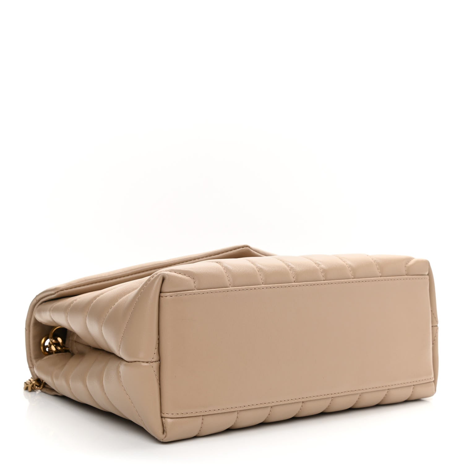 Saint Laurent Calfskin Y Quilted Monogram Small Loulou Chain Satchel Dark Beige 4 of 9