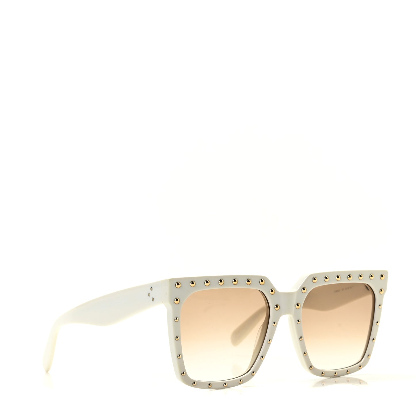 Acetate Studded Square Sunglasses CL40551S White