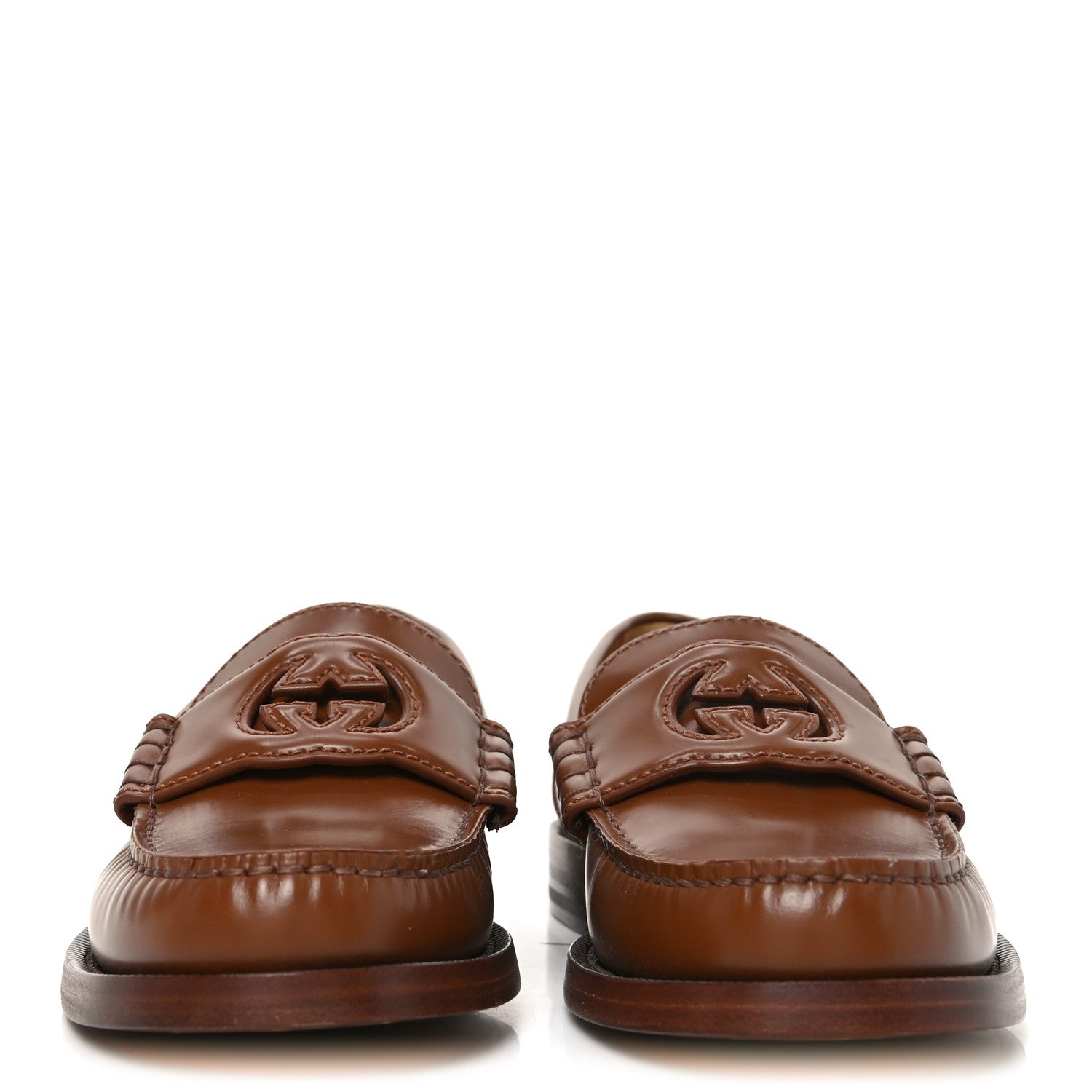 Gucci Millennial Ribot Cut Out Interlocking G Loafers 35 Cuir 3 of 8
