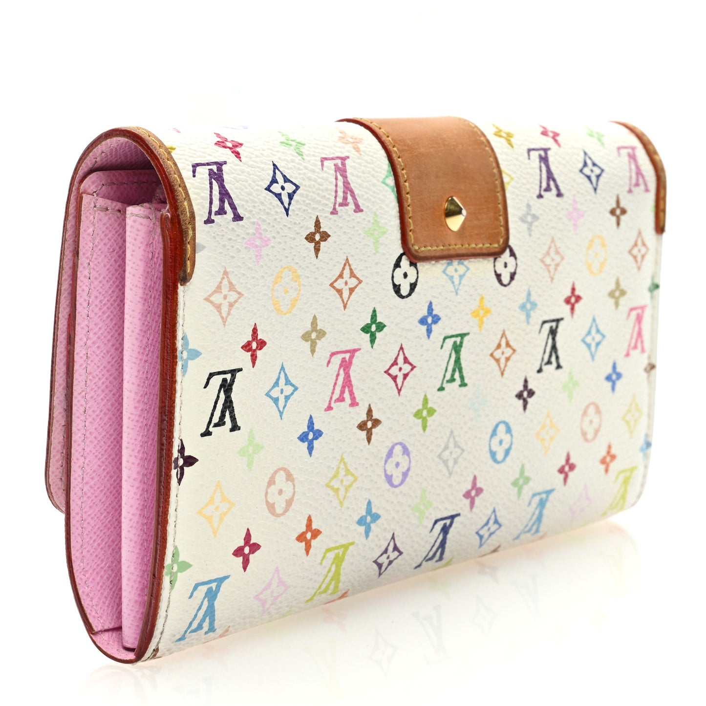 Monogram Multicolor Sarah Noeud Wallet White Litchi