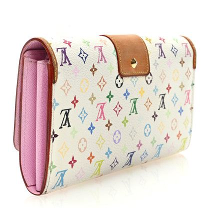 Louis Vuitton Monogram Multicolor Sarah Noeud Wallet White Litchi 3 of 6