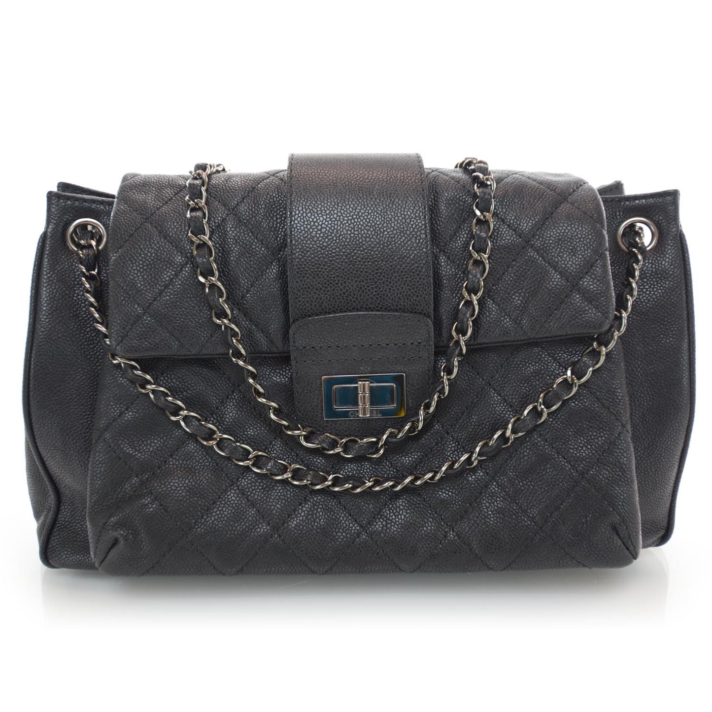 Caviar Mademoiselle Accordion Flap Black