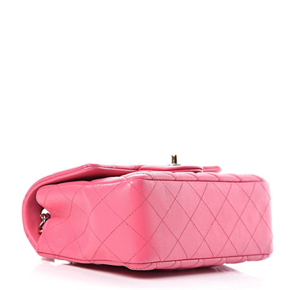 Chanel Lambskin Quilted Mini Rectangular Flap Dark Pink 4 of 13