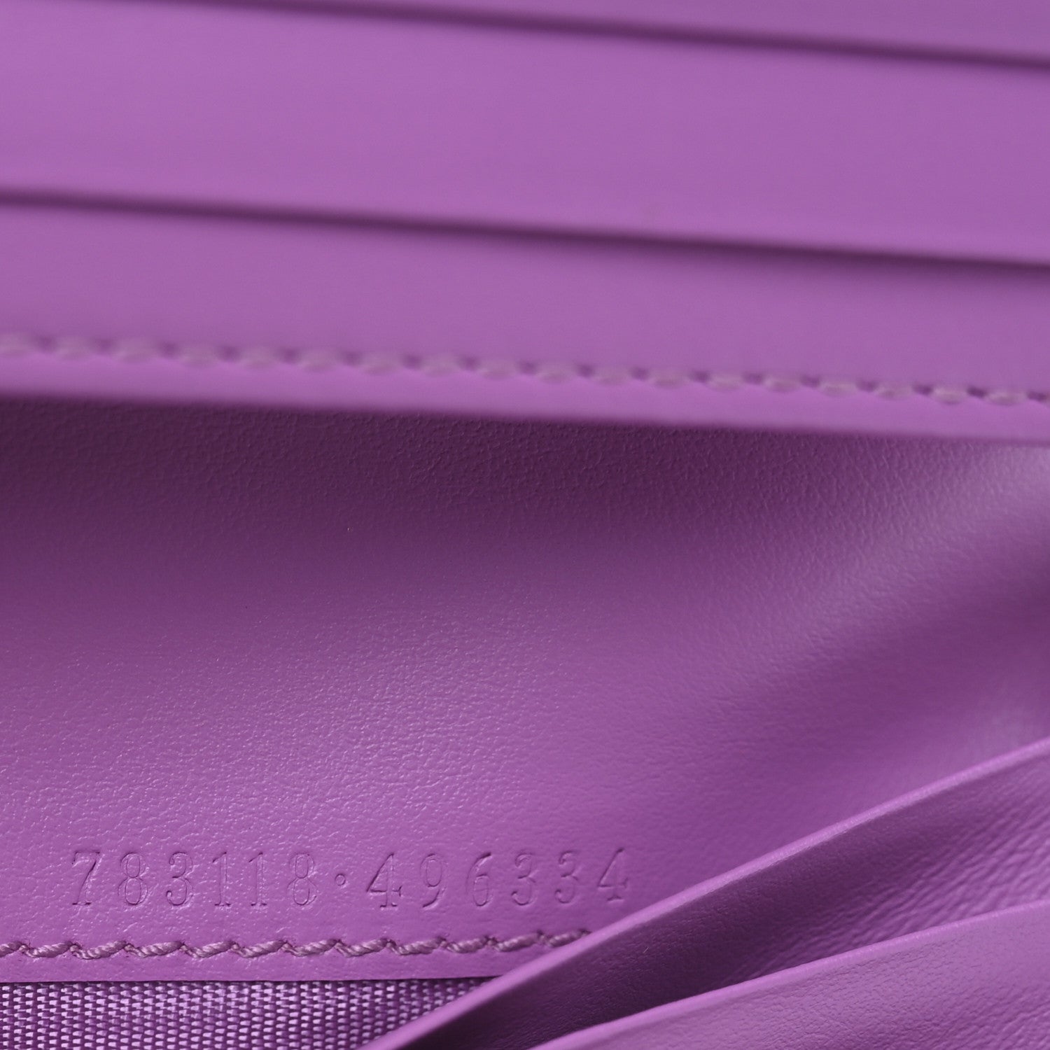 Gucci Moire Calfskin Monogram Bi-Fold Card Case Lilac Yellow 7 of 7