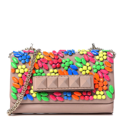 Valentino Garavani Nappa Crystal Va Va Voom Shoulder Bag Poudre 1 of 13