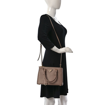 Prada Saffiano Small Galleria Double Zip Tote Argilla 3 of 12