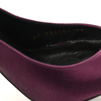Saint Laurent Crepe Satin Zoe 105 Slingback Pump 38 Gem Purple 9 of 10