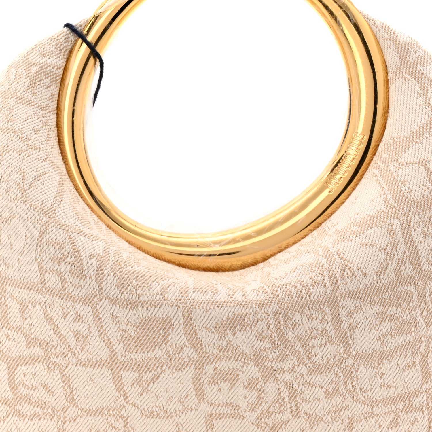 Jacquemus Cotton Le Petit Calino Ring Top Handle Bag Croco Beige 7 of 9