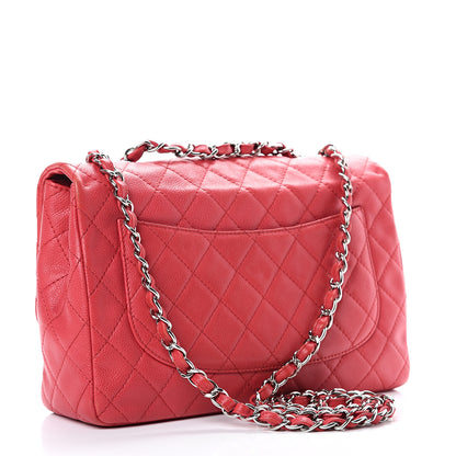 Chanel Washed Caviar Quilted Jumbo Single Flap Fuchsia 2 of 14