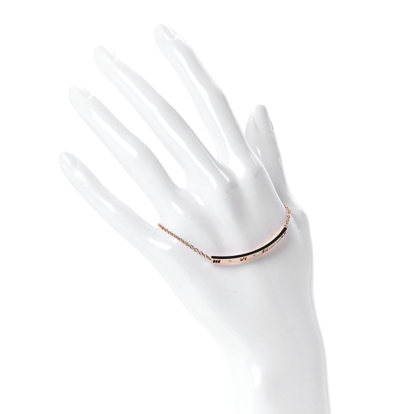 18K Rose Gold Diamond Atlas Bar Pierced Bracelet