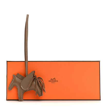 Hermes Milo Lambskin Grigri Rodeo Pegase Horse Bag Charm PM Etoupe 5 of 5