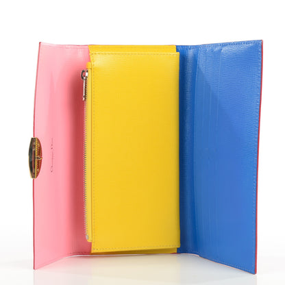 Christian Dior Grained Calfskin Colorblock Eclipse Wallet 5 of 7