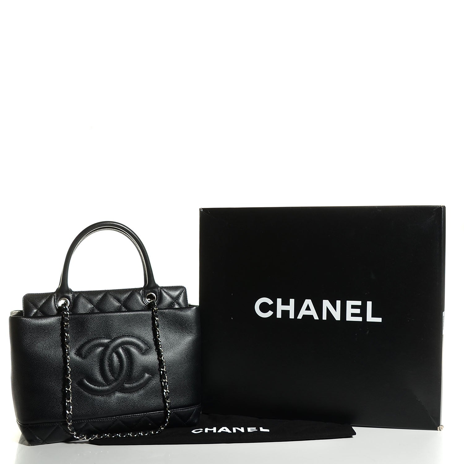 Chanel Caviar Medium Soft CC Top Handle Tote Black 5 of 8