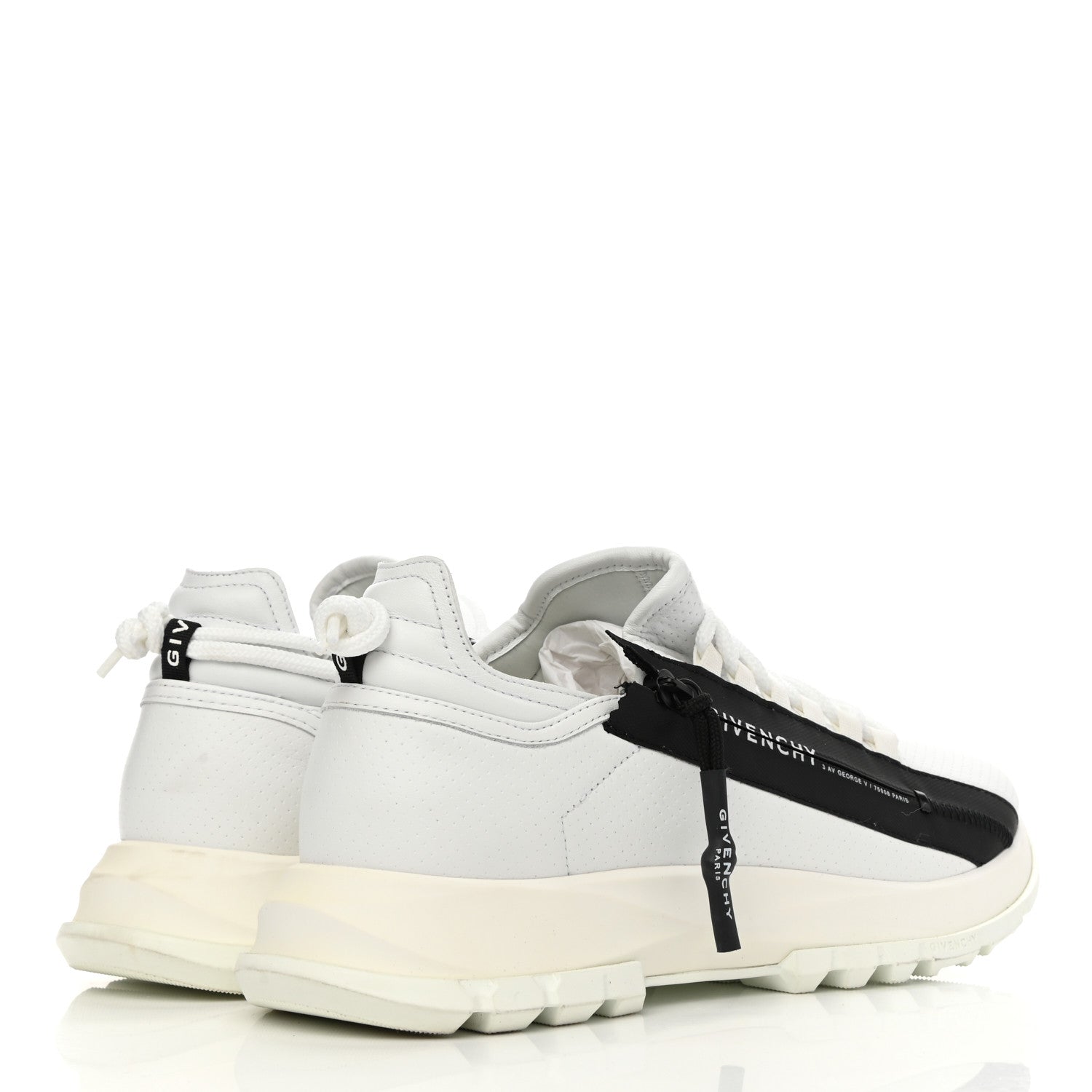 Givenchy Calfskin Spectre Low Runners Sneakers 39.5 White Black 4 of 9