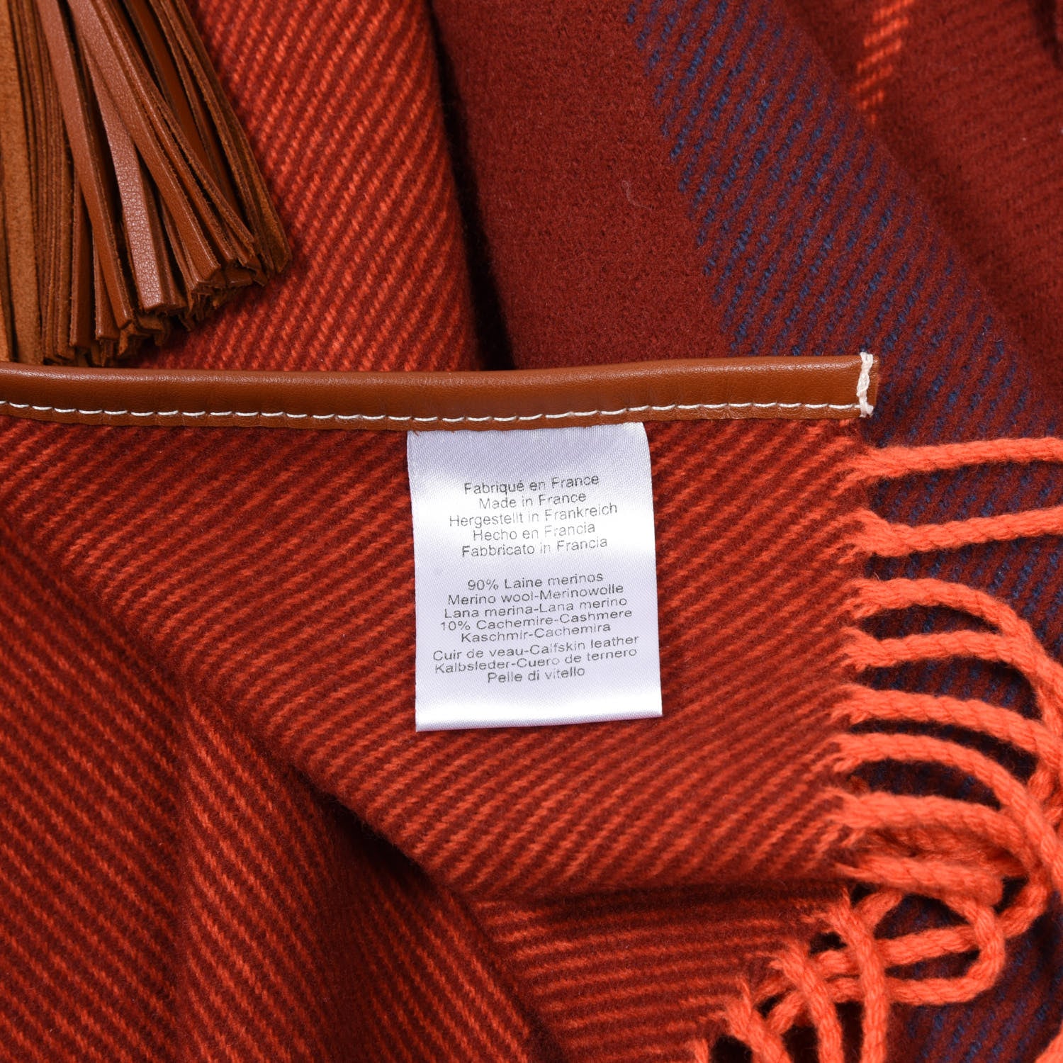 Hermes Merino Wool Cashmere Rocabar Poncho Rouge H 3 of 4