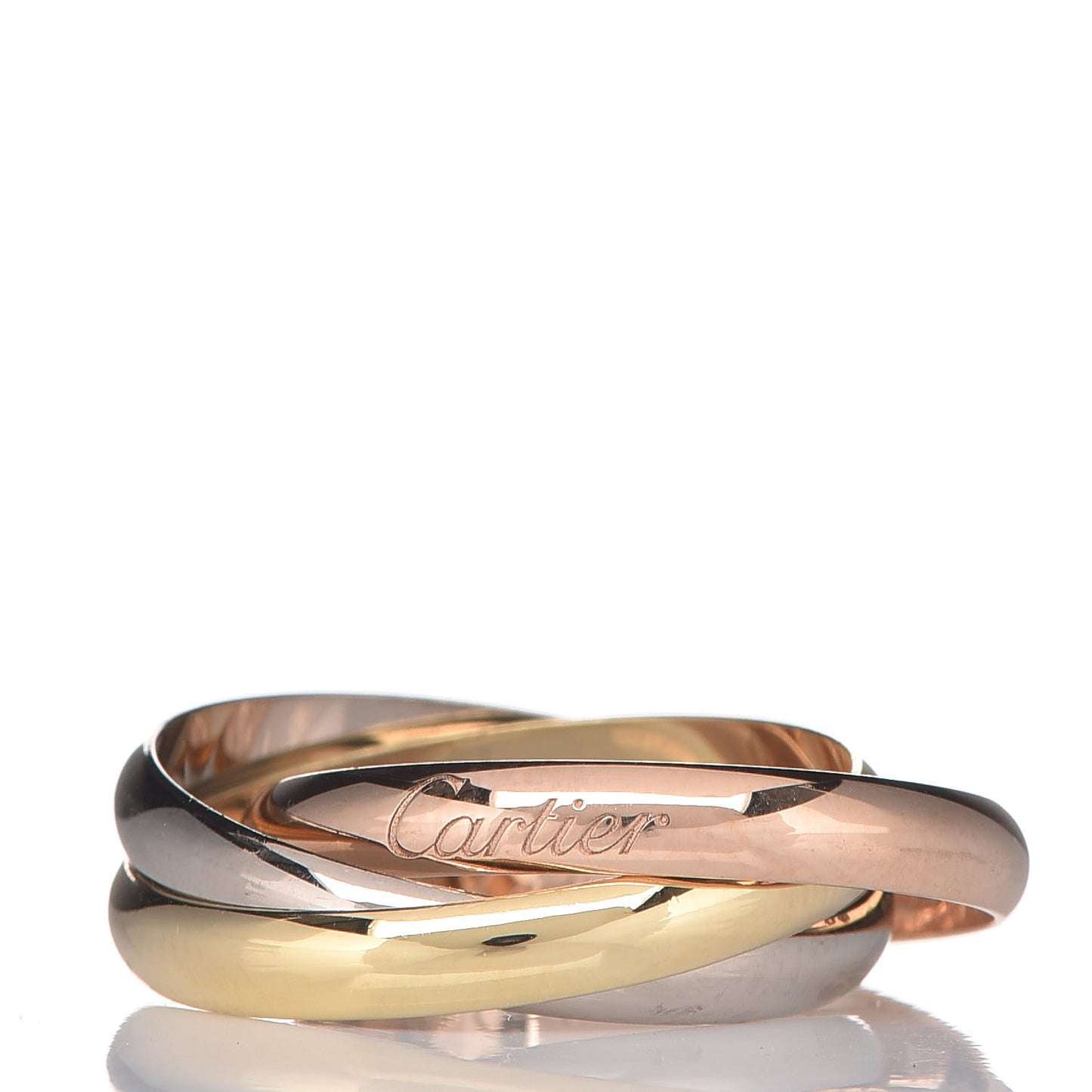 18K Pink Yellow White Gold Small Trinity Ring 54 6.75