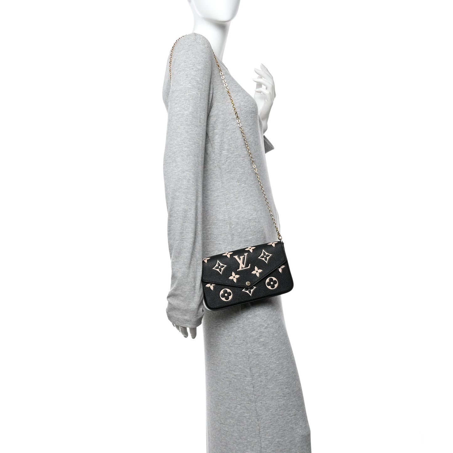 Empreinte Monogram Giant Felicie Pochette Black Beige