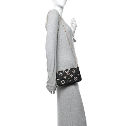 Louis Vuitton Empreinte Monogram Giant Felicie Pochette Black Beige 2 of 12