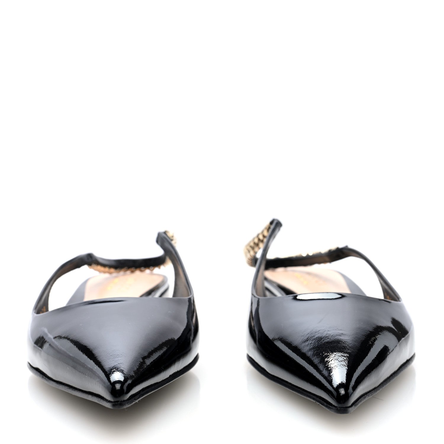 Gucci Patent Signoria Ballet Slingback Ballet Flat 37.5 Black 4 of 10