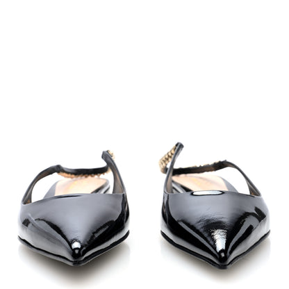 Gucci Patent Signoria Ballet Slingback Ballet Flat 37.5 Black 4 of 10