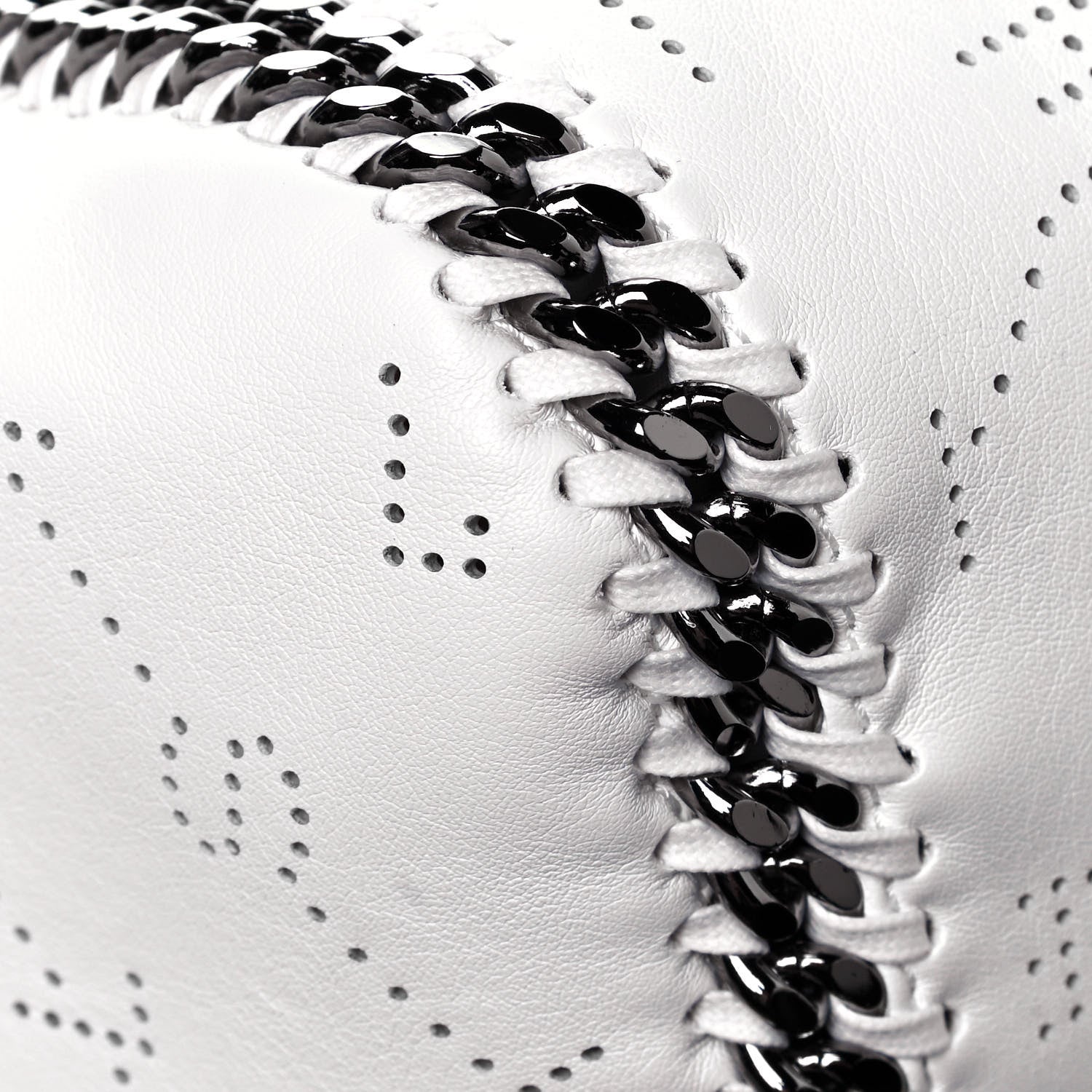 Stella McCartney Eco Alter Nappa Perforated Logo Falabella Reversible Tote Optical White 9 of 10