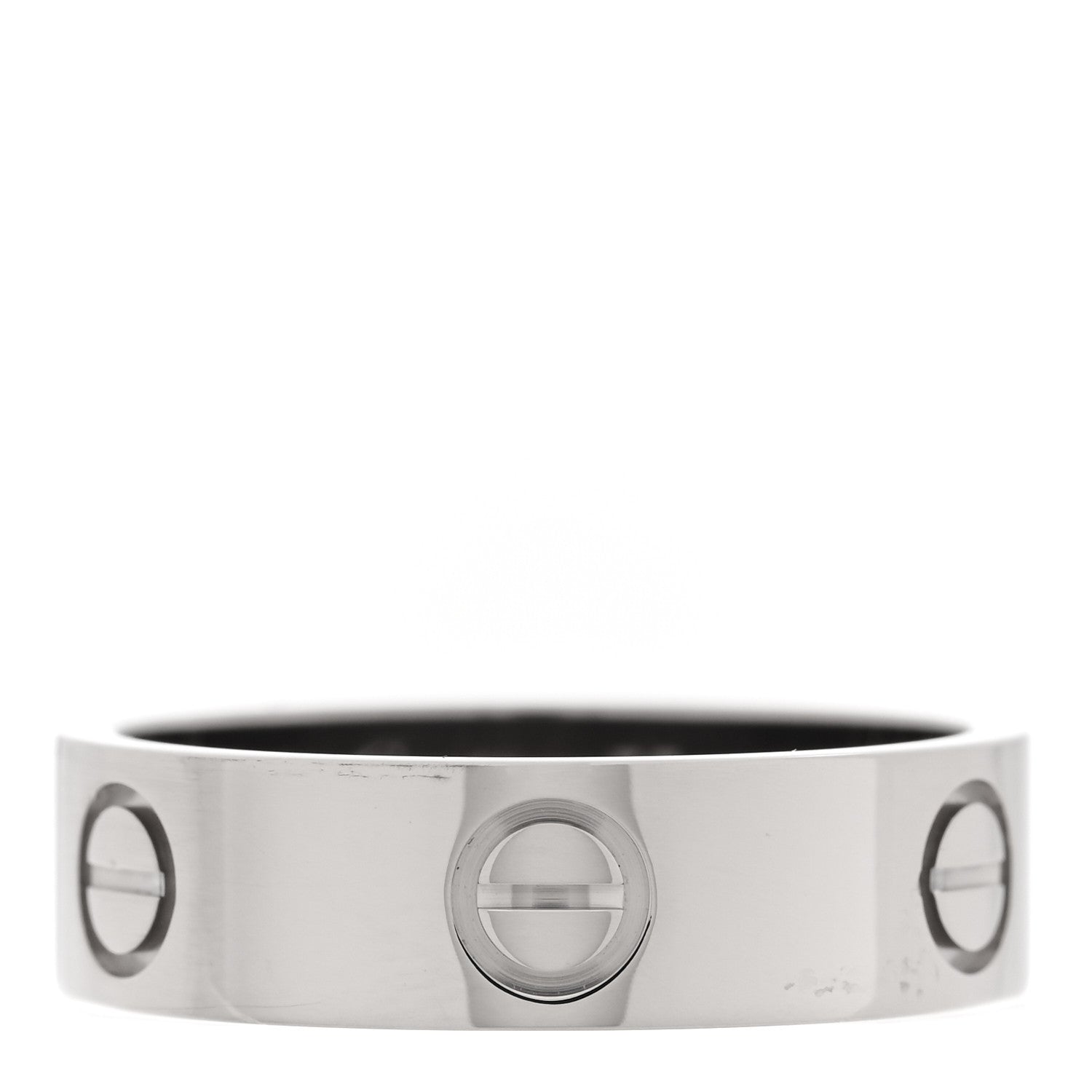 Cartier 18K White Gold 5.5mm LOVE Ring 55 7.25 1 of 5