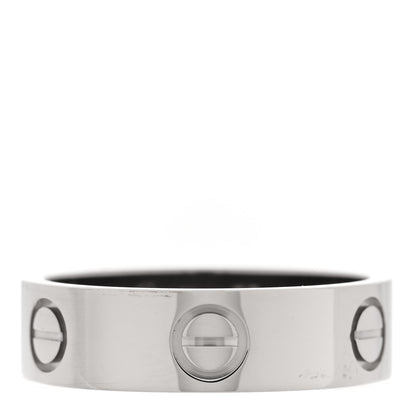 Cartier 18K White Gold 5.5mm LOVE Ring 55 7.25 1 of 5