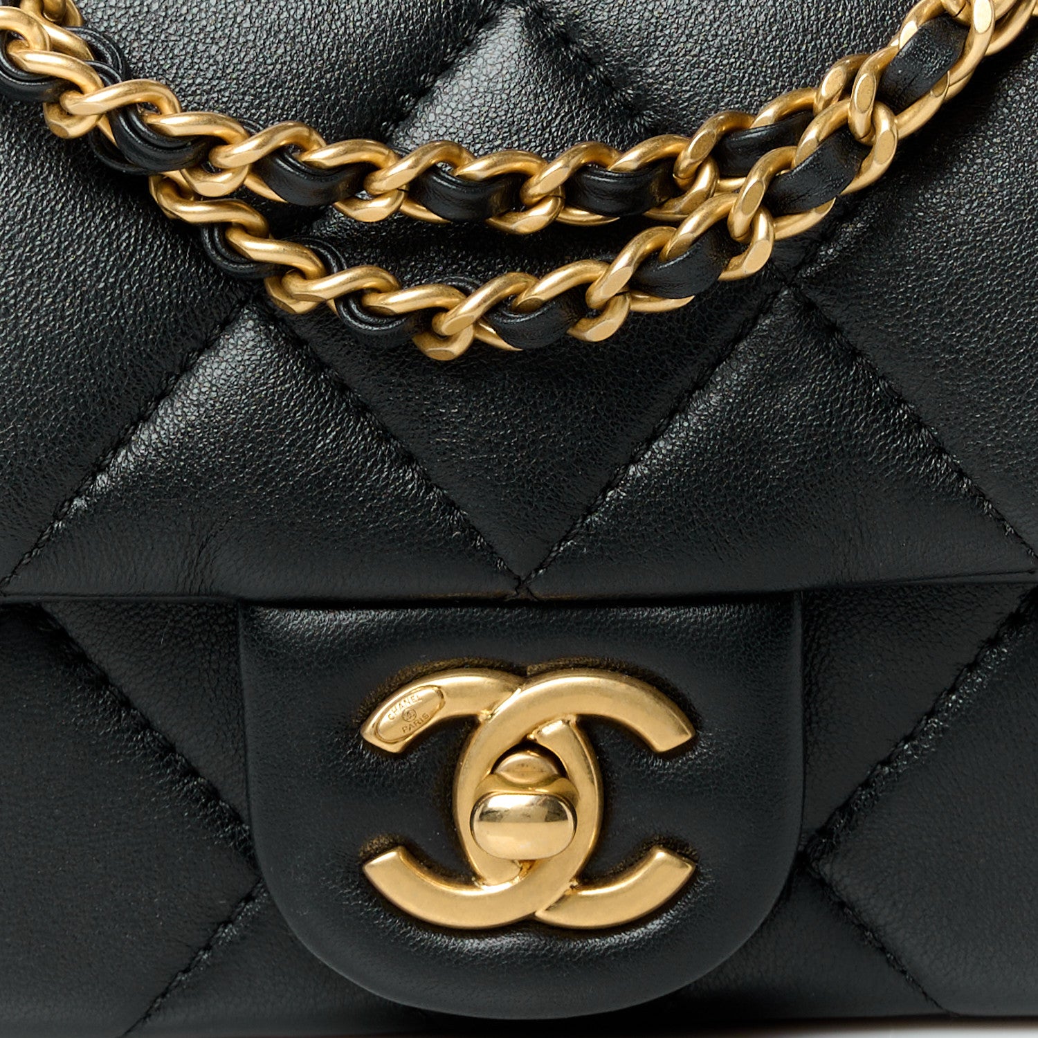 Chanel Lambskin Pearl Quilted Mini Flap Black 9 of 12