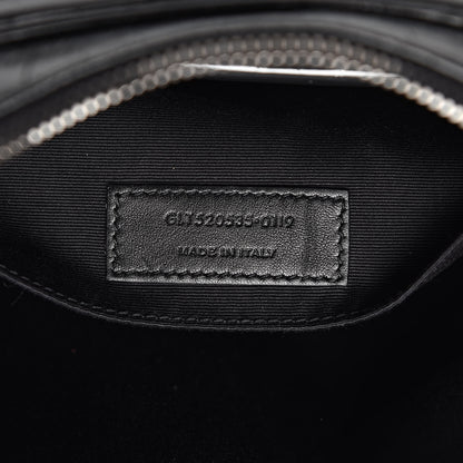 Saint Laurent Calfskin Crocodile Embossed Monogram Lou Camera Bag Black 7 of 11