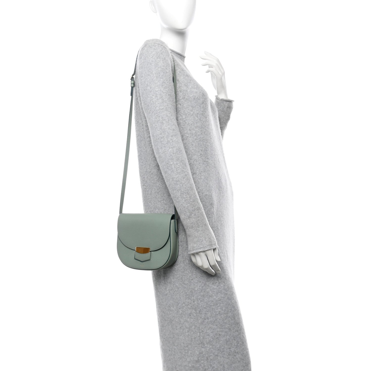 Celine Baby Grained Calfskin Small Trotteur  Jade 3 of 13