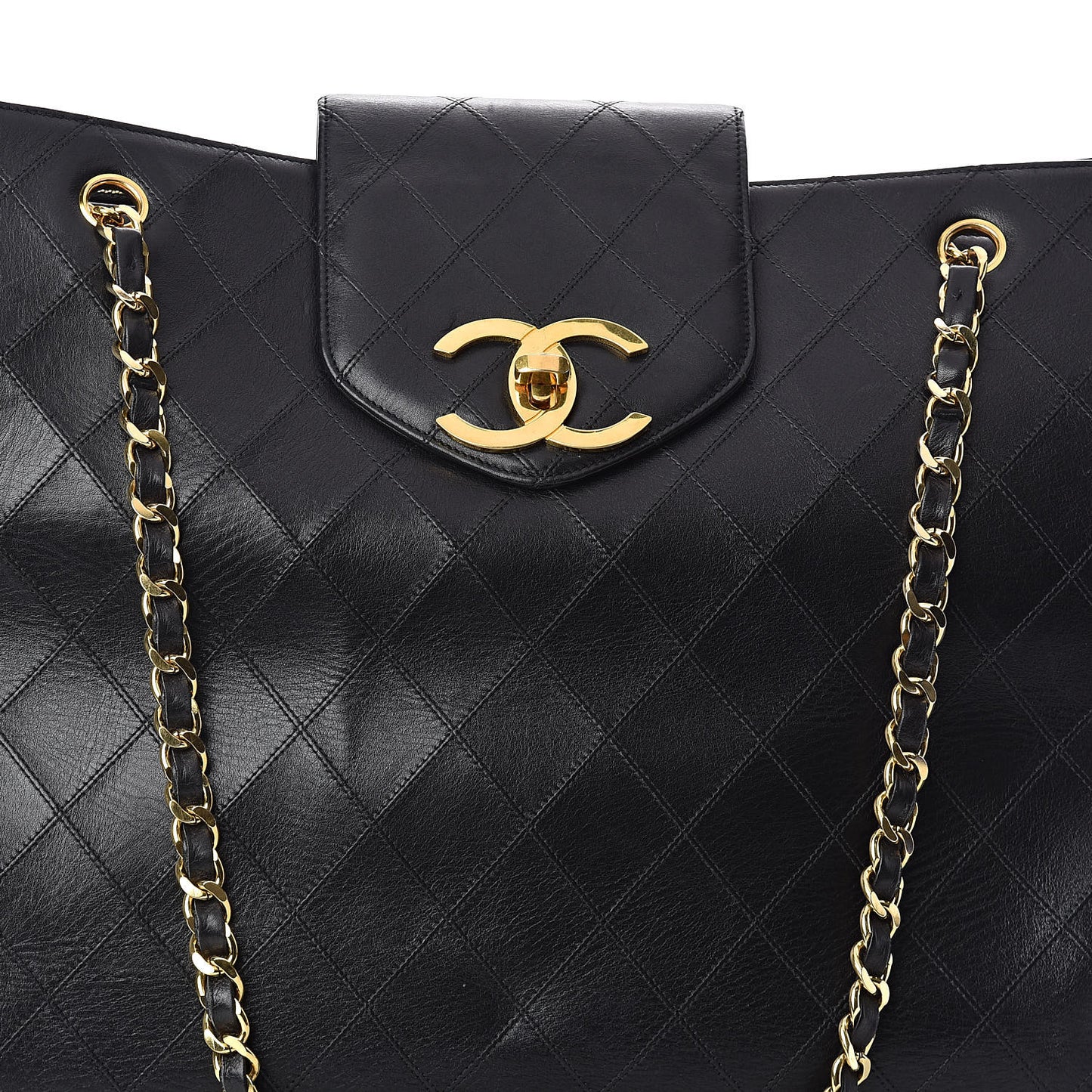 Calfskin Stitched XL Weekender Black