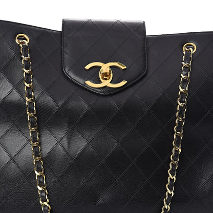 Chanel Calfskin Stitched XL Weekender Black 9 of 12