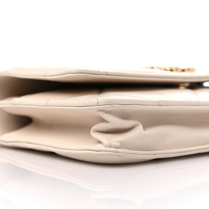 Chanel Goatskin Quilted Chanel 19 Wallet On Chain WOC Light Beige 9 of 13