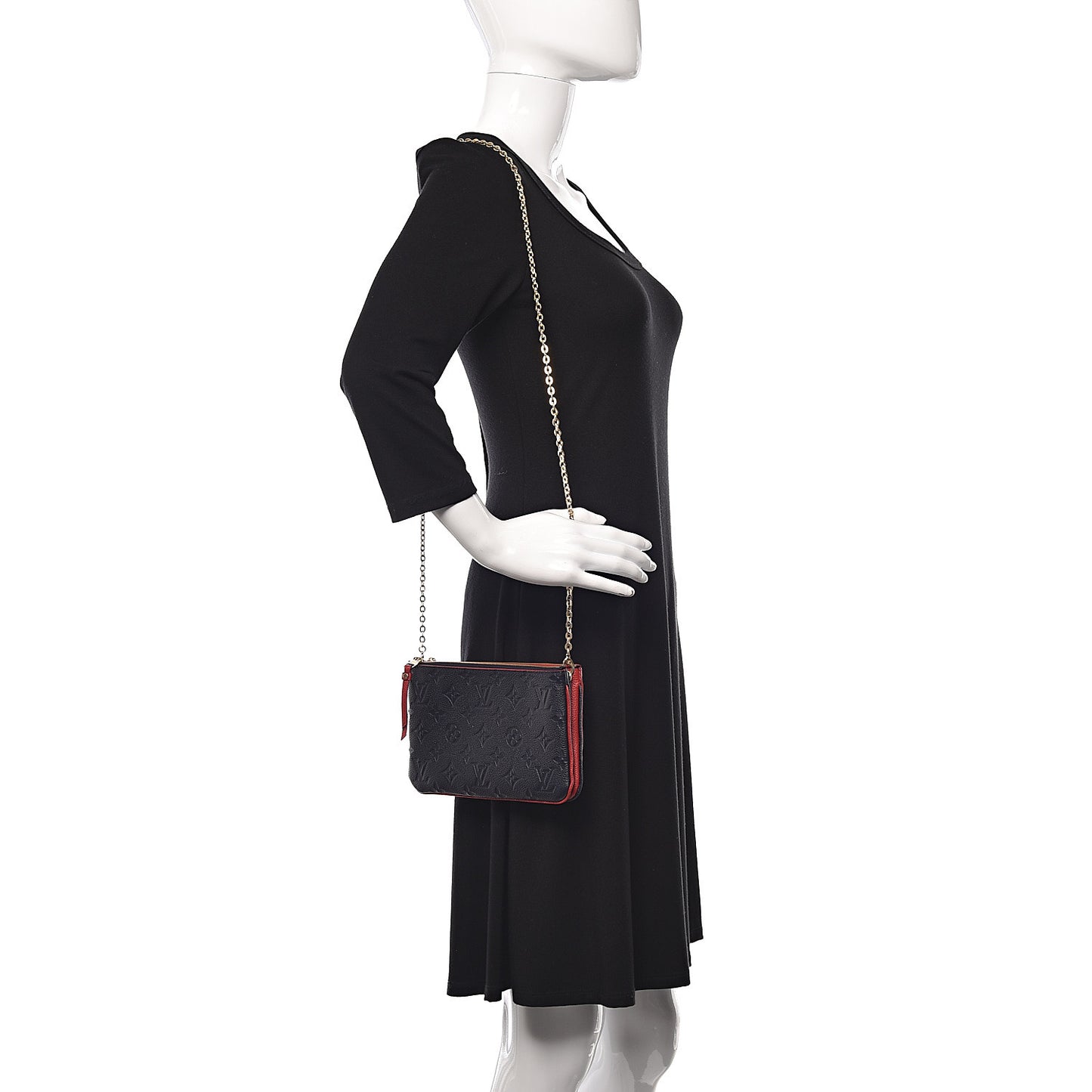 Empreinte Double Zip Pochette Marine Rouge