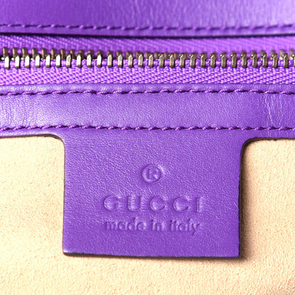 Gucci Calfskin Matelasse Medium GG Marmont Shoulder Bag Shine Purple 6 of 9