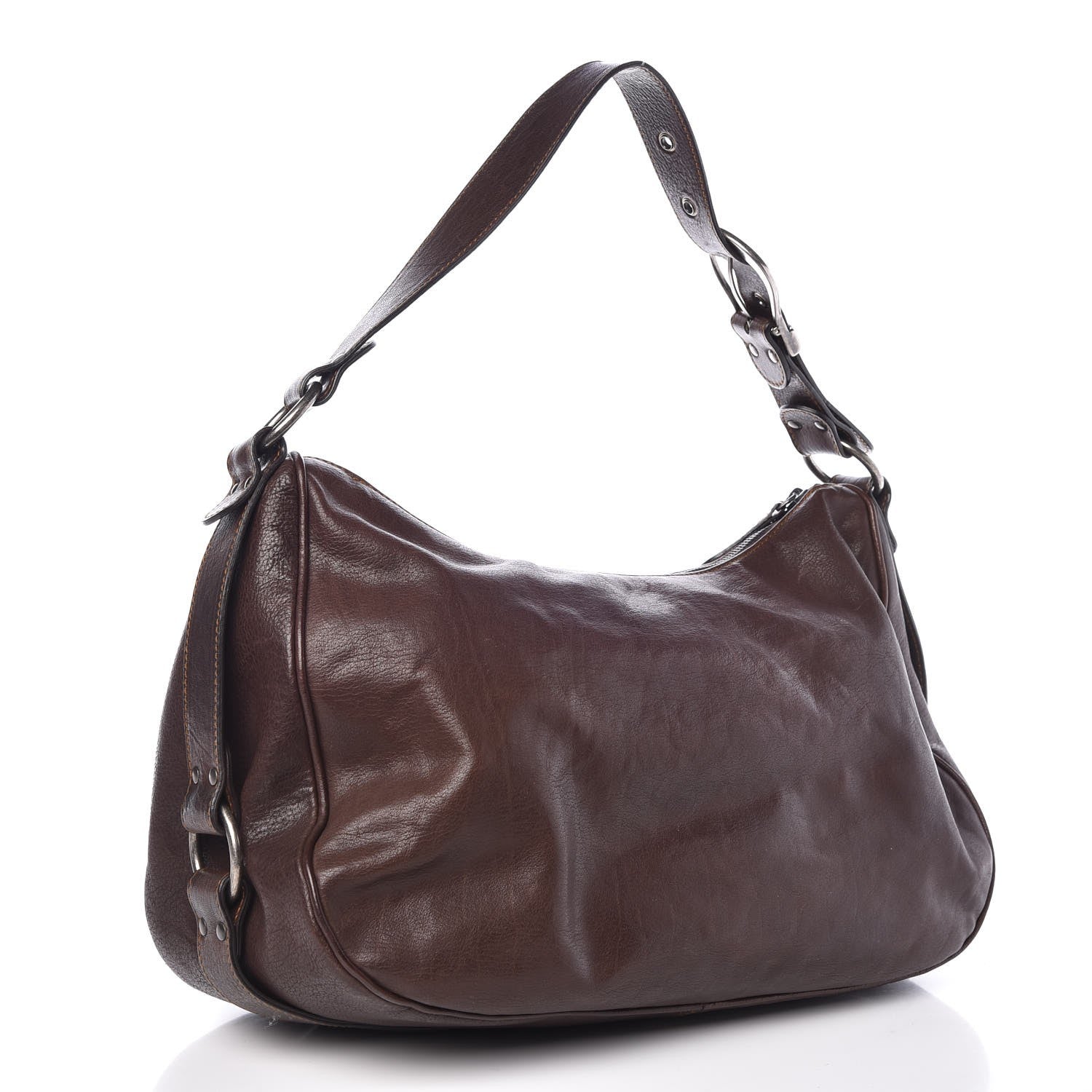 Christian Dior Lambskin Gaucho Double Saddle Bag Brown 3 of 7