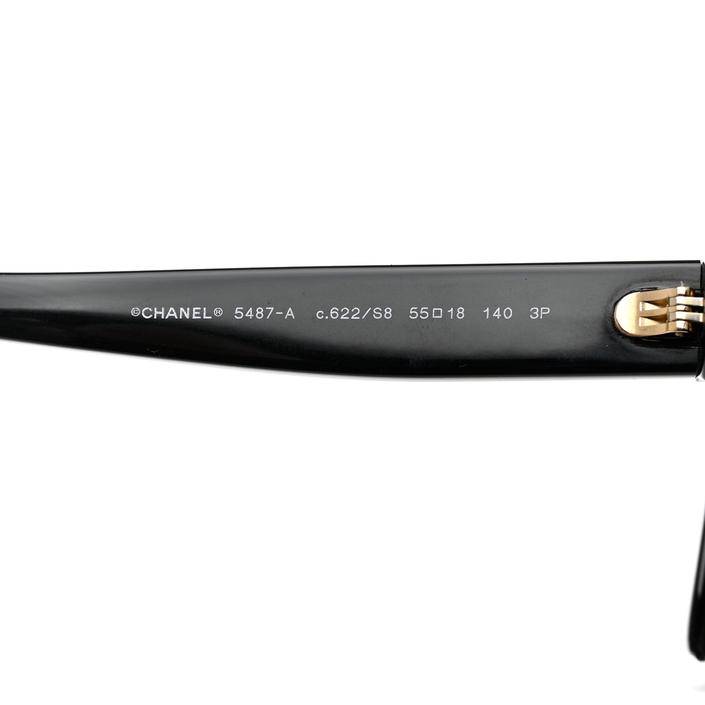 Acetate Chain Square Sunglasses 5487-A Black