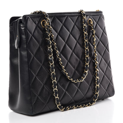 Chanel Lambskin Quilted CC Shopping Tote Black 3 of 15