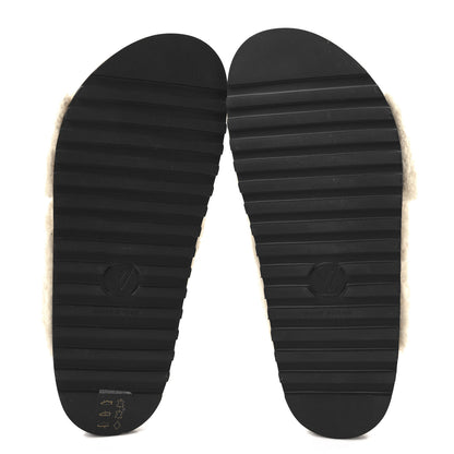 Louis Vuitton Shearling Paseo Sandals 39 Black 6 of 8