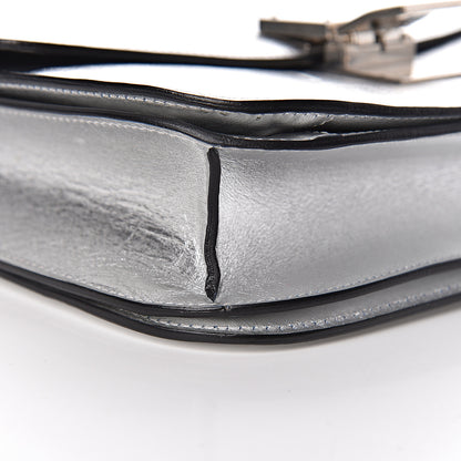 Celine Laminated Lambskin Medium Classic Box Flap Bag Silver 16 of 19